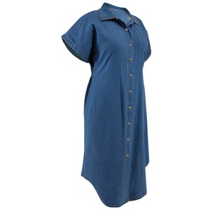 Y218560 Abiti Estivi in <span class=keywords><strong>Denim</strong></span> di Alta Qualità per Donne, Vestito Casual con Maniche Corte e Colletto Rovesciato, <span class=keywords><strong>Abito</strong></span> da Ufficio in Jeans - Product Image 5