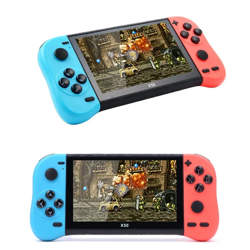 X50 Handheld Game Console 5.1 inch Portable Fighting Gamepad Player Built-in 6800 Classic Games 4K HD TV Video game Consoles