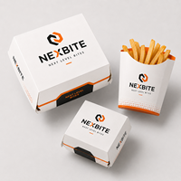 Fabricant de contenants jetables en carton pour emballages alimentaires (burgers, ailes de poulet, frites) avec logo personnalisé OEM pour les chaînes de cafés