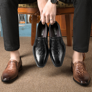 שכבה ראשונה של נעלי שמלה מעור מעור אמיתי עבור תבנית תנין מעוט שורש עץ הבלעדית בגודל 38-44 - Product Image 2