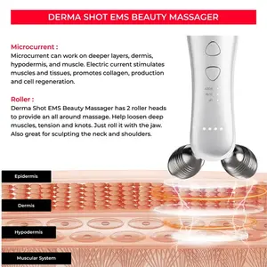 Home Use 10minutes By Derma Shot Ems Face Lift Roller Massager Beauty Body Massager For Skin Tightening Wrinkle Remover