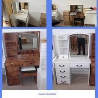 Table de toilette et de maquillage en bois à panneaux de style moderne simple transfrontalier avec matériau MDF amovible Commerce extérieur