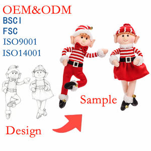 Zaves <span class=keywords><strong>Elf</strong></span> Weihnachts baum Anhänger weichen Stoff Plüsch Streifen Muster Handwerk Dekoration für Weihnachts feier Dekoration - Product Image 1