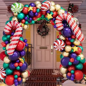 Hot Sale Multi Color Christmas Candy Cane <b>Balloon</b> <b>Arch</b> Set Decoration Lollipop Star Outdoor Xmas Backdrop Ornaments - Product Image 5