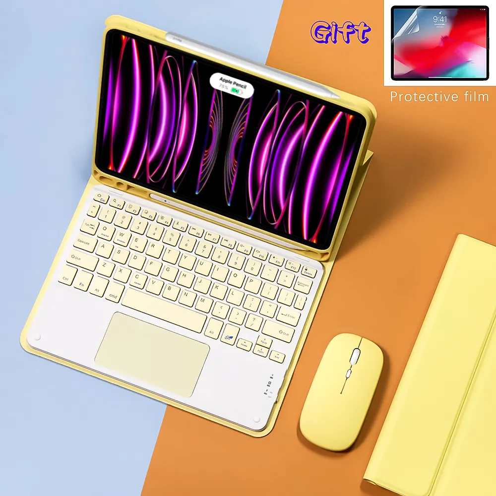 Großhandels preis Drops hipping Tastatur Wireless Mouse Schutzhülle 3 in 1 Set für iPad Pro 12 Hülle Mini 6