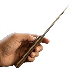 Cuchillo de Hoja Fija de Acero Damasco y Cobre con Mango de Madera, Personalizable, para Caza, Camping y Supervivencia - Product Image 2