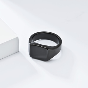 yunnique minimalist style geometric smooth square tungsten steel ring for men, a light luxury and high-end hand acc - Product Image 4