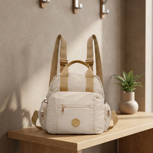 Linda Mochila Cuadrada Impermeable de Lona con un Solo Tirante, Mini Bolso Cruzado con Cierre para Mujer - Product Image 3
