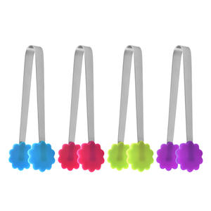 Different Shape and Colours 5 Inch Kitchen Baking Mini Cute <strong>Tongs</strong> with Silicone Clips for Serving Food Ice Cube <strong>Fruits</strong> Sugar - Product Image 2