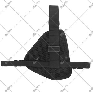 Chaleco Walkie Talkie Triangular Negro con Correa de Hombro Arqueada, Bolsillo Interior con Cremallera, Uniforme de Entrenamiento Unisex para Adultos - Product Image 2