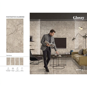 Azulejos de porcelana digitalmente esmaltados de gran formato Fantastico Grey de 600x1200 mm para pisos y paredes - Product Image 2