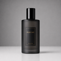 Vente en gros de flacons de parfum carrés en verre rechargeables noirs de 30 ml, 50 ml, 100 ml, emballage unique de mini-boîte de luxe vide