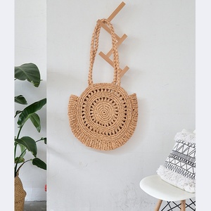 Sac messager en paille tressée, sac à bandoulière rond, sac à main décontracté d'été avec sangle tressée pour usage quotidien - Product Image 6