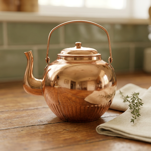 <b>Vintage</b> Metal Tea <b>Kettle</b> With Lid And Metal Handle Round Design Water Pot <b>Kettles</b> - Product Image 3