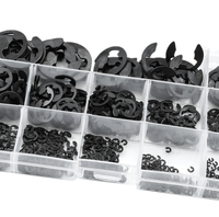 580pcs M1.5-M10 Split Black Zinc Carbon Steel External Retaining Ring E Clip Circlip Sealing Snap Ring Shaft Lock Washer