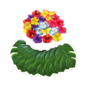Feuilles de palmier artificielles Feuilles tropicales dorées avec tiges Décorations de feuilles de <span class=keywords><strong>jungle</strong></span> pour Hawaiian Luau Party Beach - Product Image 2