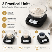 Balance alimentaire portable 5 kg pour la maison, avec minuteur, écran LCD, design entièrement en ABS, vente en gros d'usine