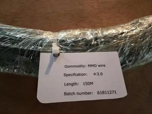 Hỗn hợp Oxit kim loại (MMO) tráng titan dây <span class=keywords><strong>anode</strong></span>-Ruthenium (<span class=keywords><strong>ruo2</strong></span>)/Iridium (<span class=keywords><strong>iro2</strong></span>)/tantali (tao2) Lớp phủ tùy chọn - Product Image 5