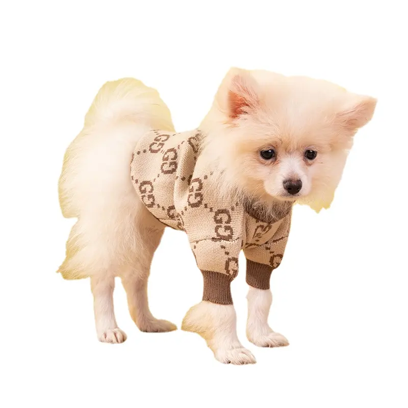 Dog sweater Pet Clothing Poodle Schnauzer Medium and Large Dog Printed Clothes Luxury Dog Clothes CH3024