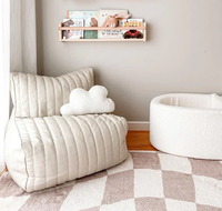 Housse de pouf pour enfants en similicuir vegan de luxe, non toxique et confortable