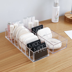Clear Acrylic Cosmetic Storage <b>Box</b> With Compartments For Makeup And Jewelry Desktop Organizer 6 Or 8 Sections <b>Removable</b> - Product Image 1