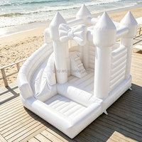 Château gonflable commercial violet pour mariage, avec toboggan, pour location événementielle et utilisation en extérieur