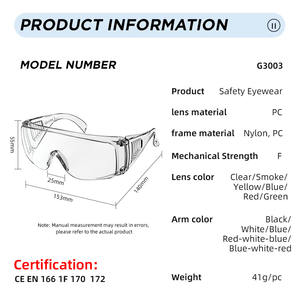 アンチフォグ産業作業安全メガネカスタムロゴアンチフォグ<span class=keywords><strong>EN166</strong></span>カスタマイズ安全保護メガネ眼鏡 - Product Image 5
