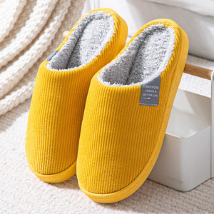 Logo personalizzato inverno calda casa interna semplice classico colore solido pantofole in cotone peluche per le donne e l'uomo più stili - Product Image 2