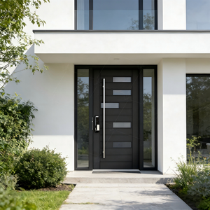 Portes d'entrée de villa de luxe, portes extérieures en aluminium, portes pivotantes modernes en acier inoxydable, portes d'entrée résidentielles - Product Image 5