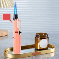 Briquet à gaz portable gonflable, nouveau design, en plastique, au butane, coupe-vent, pour le camping et la cuisine