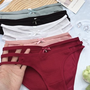 Perizoma da donna in cotone lavorato a maglia, antibatterico, a vita bassa, sottile, all'ingrosso - Product Image 3