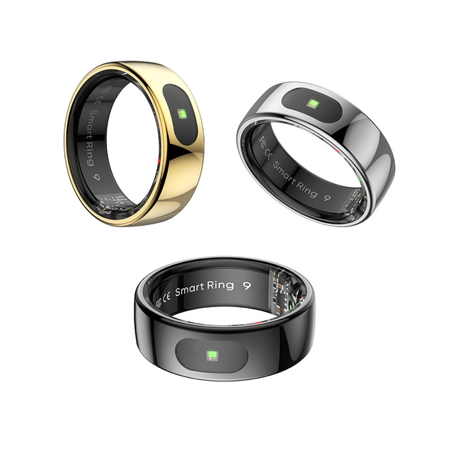 AI Smart Ring IP68 Waterproof OLED Display Wireless Charging App Control Heart Rate Blood Oxygen Monitor Alloy 5-10 Days Battery