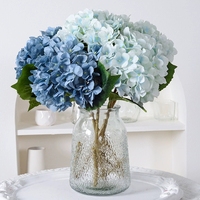 Fleurs d'hortensia artificielles avec feuilles, fleurs en soie pour arche de mariage, centres de table pour allée, décoration intérieure, fournitures pour arrangements floraux