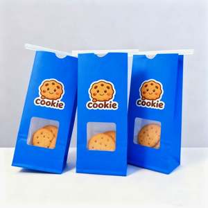 Sacs en papier alimentaire numériques personnalisés avec logo, en matériaux de qualité alimentaire, résistants à la graisse, avec fenêtre, pour pop-corn, bonbons, biscuits, pain - Vente en gros - Product Image 1