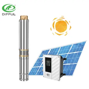 Китайский бренд Difful, головка 100 метра, 2200 Вт, Солнечный водяной насос для глубоких скважин для орошения