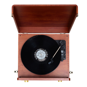 <span class=keywords><strong>Meuble</strong></span> tourne-disque en bois de style mid-century avec pieds, enregistrement <span class=keywords><strong>vinyle</strong></span> vers MP3 via USB, haut-parleur Bluetooth, système radio AM/FM - Product Image 3