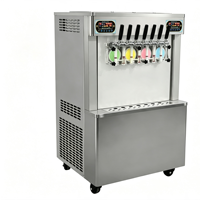 Máquina Comercial de Helado Suave de Acero Inoxidable con 7 Boquillas, Congelación Continua Vertical para Granizados y Leche Congelada