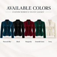Veste courte ajustée en velours uni pour femme, col montant, boutons grenouillère, manches longues, idéale pour les occasions spéciales