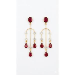 <b>Drop</b> Chandelier <b>Earrings</b> | Gold Plated Dangle <b>Earrings</b> | Bridal, Wedding & Statement Jewelry - Product Image 5