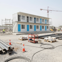 Maison modulaire à structure en acier léger à deux étages, bâtiment préfabriqué détachable, bâtiment de bureau temporaire