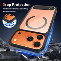 Coque de téléphone magnétique transparente avec béquille pliable, protection antichoc, anti-jaunissement, vente en gros pour iPhone 16 17 18 Pro Max