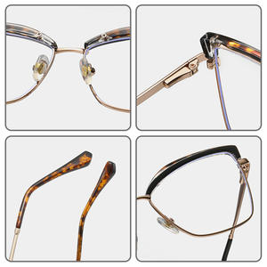 87270 Monture de lunettes unisexe carrée en TR90 et métal avec protection anti-lumière bleue, verres AC pleine monture - Product Image 1