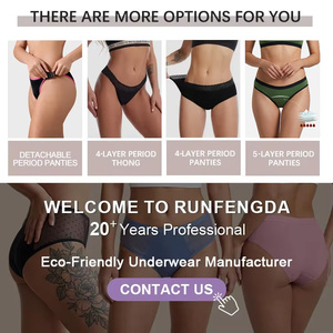 OEM Wholesale <strong>Women's</strong> Period <strong>Boxer</strong> Briefs Reusable Absorbent Leak Proof Cotton Menstrual <strong>Underwear</strong> Boyshort Panties for <strong>Women</strong> - Product Image 6