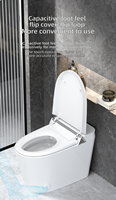 Toilet Bidet Pintar dengan Sensor Kaki Kapasitif, Lampu Ambient, Dudukan Berpemanas, Keramik, Toilet Cerdas untuk Kebersihan Kamar Mandi
