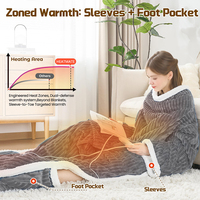 Manta Térmica Eléctrica Lavable de Sherpa y Franela, Calentamiento Rápido, para Hogar, Oficina, Camping, Proveedor Personalizado