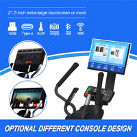 Elliptique de fitness commercial électrique avec affichage intelligent à bouton rotatif, cadre en alliage d'aluminium, propulsion arrière, écologique et durable Liva