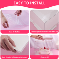 Boîte à Gâteaux en Plastique PET Transparent Clair En Gros 6 8 10 Pouces Carrée Haute Qualité Alimentaire pour Mariage Anniversaire Emballage de Pâtisserie