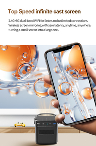 Projecteur DLP intelligent portable WiFi, projecteur holographique de films, correction automatique de la distorsion trapézoïdale, ordinateur portable, PC, <span class=keywords><strong>smartphone</strong></span>, projecteur LED - Product Image 5