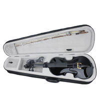 HUASHENG Violon électrique noir OEM ODM à cordes Instrument de musique Violon 4/4 pour débutant professionnel