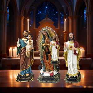 Regalo de Navidad, Figura Religiosa, Sagrada <span class=keywords><strong>Familia</strong></span>, Estatua Mexicana de la Virgen María, Decoración del Hogar, Escultura de la Virgen de Guadalupe, Artesanía de Resina - Product Image 4